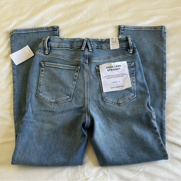 *GOOD AMERICAN Good Legs Indigo Straight Jean O-28 - Picture 8 of 12